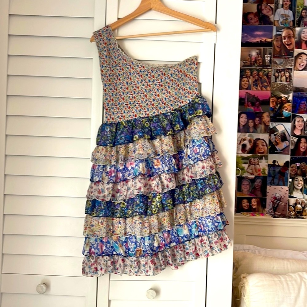 VINTAGE ZARA Floral One Shoulder mini dress